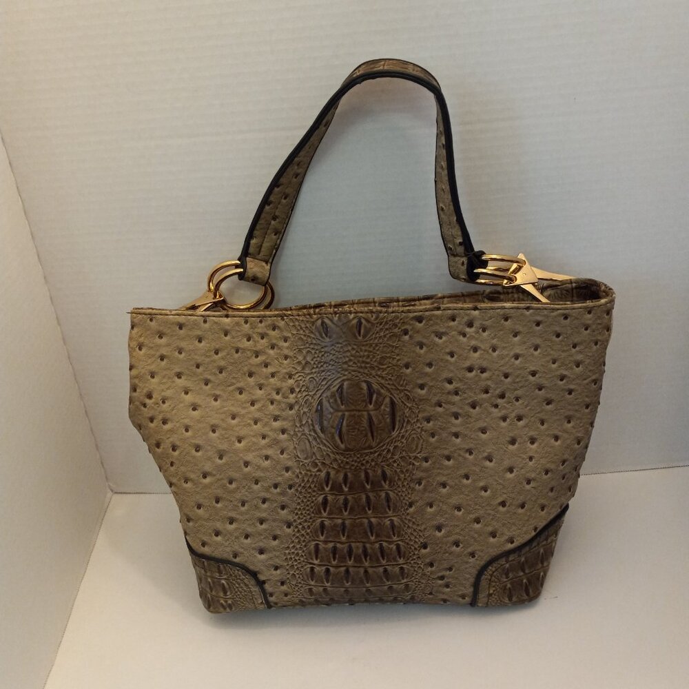 Brown Satchel Ostrich Pattern / Animal Print